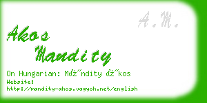 akos mandity business card